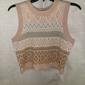 Hazel Moon Sweater Vest Knit Top Pink size M